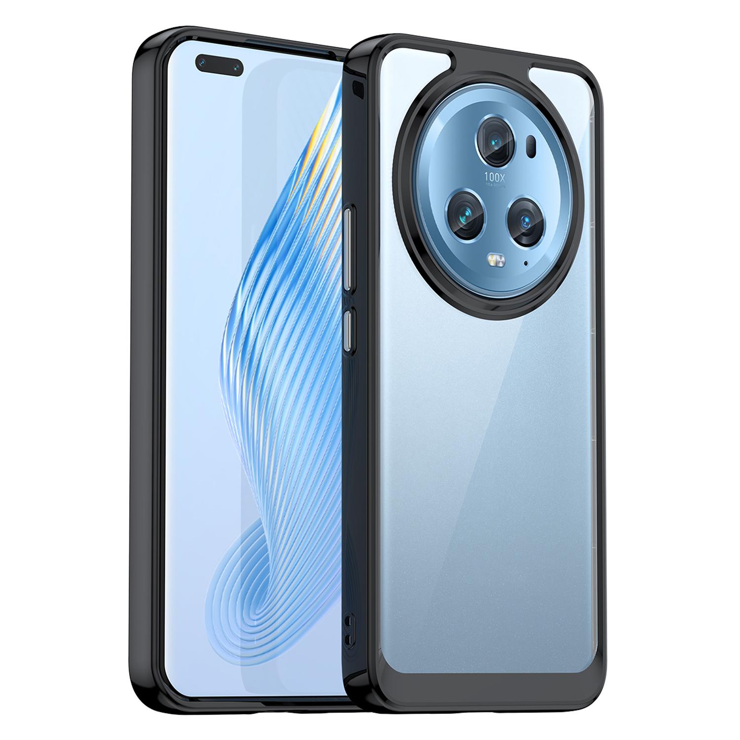 

Для Honor Magic5 Pro ТПУ+Акриловый Противоцарапный Чехол для Телефона Ударопрочная Задняя Крышка Black