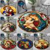 Mary Joseph & Baby Jesus Circular Rug Office Decorative Carpet For Living Room Bedroom Door Mat Floor Carpet Computer Chair Area Rug