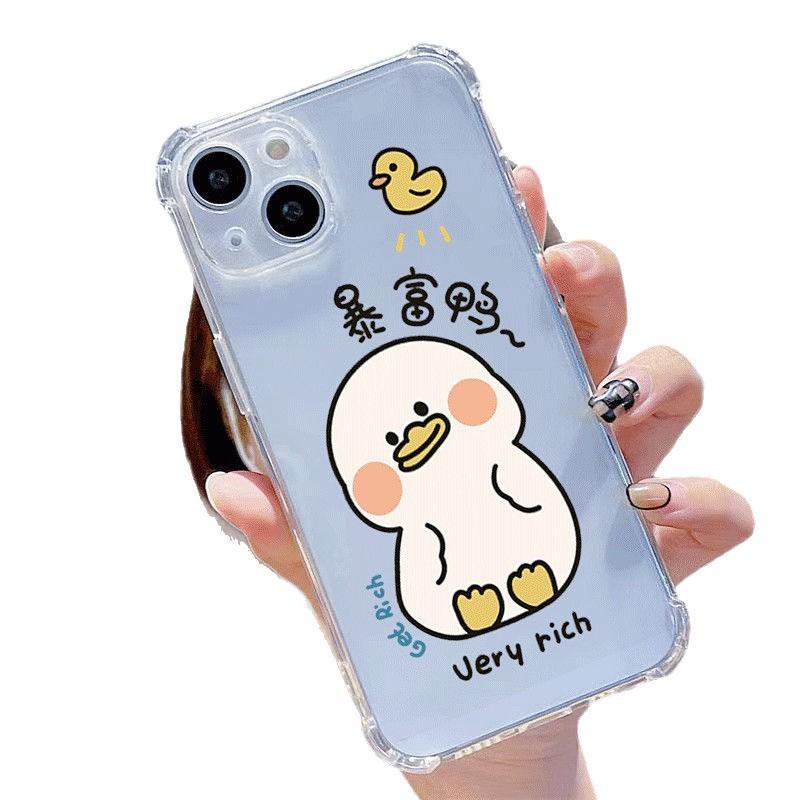 Four-corner Airbag Anti-fall Shell for Apple Huawei Anti-fall Mobile Phone Case Transparent Air Cushion Silicone Soft Shell Electroplating
