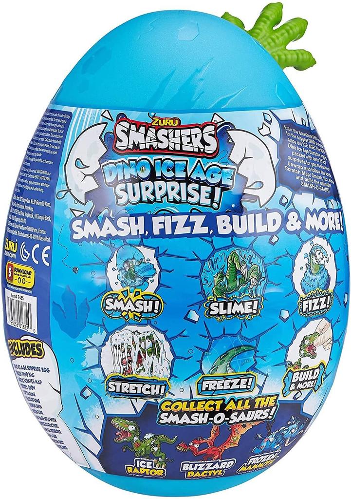 Smashers Dino Ice Age ZURU Mini Lots of Surprises Slime Dinosaur Toy Collectible Limited Dinosaur Breakable Egg for Boys & Kids Pacyephalosaurus