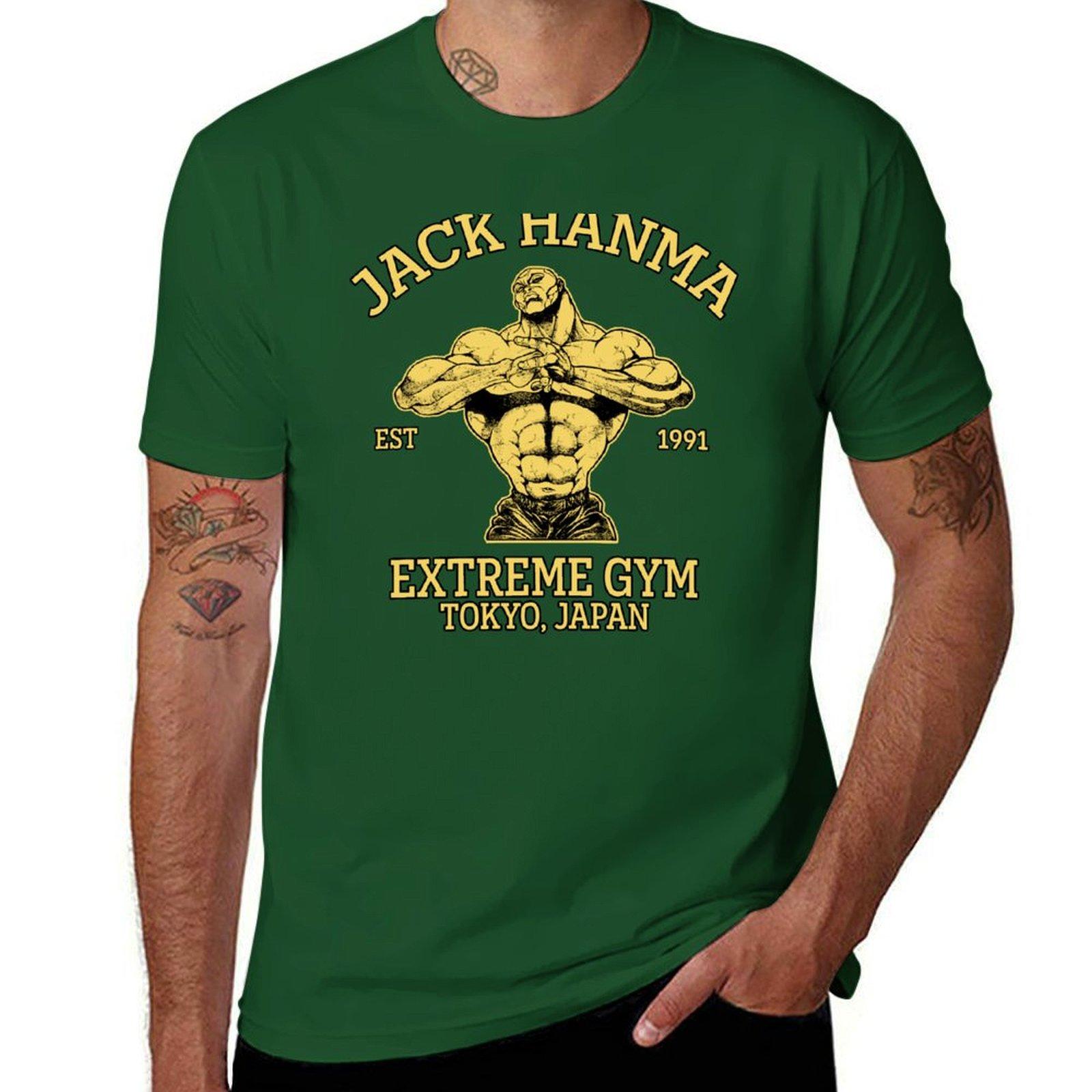 

Jack Hanma Спортивна футболка для хлопчиків з тваринним принтом однотонний літній одяг вишукані футболки великої ваги для чоловіків 4XL