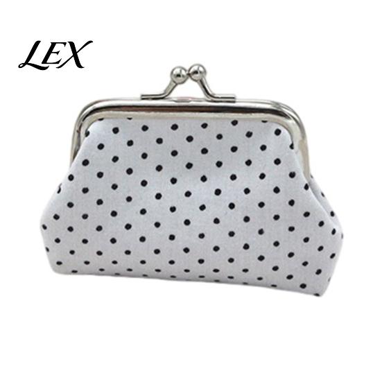 Retro Polka Dot Purse Women Coin Purse, Printing Mini Lightweight Pouch, Pocket Size Compact Storage Kiss Lock for Coins Earrings Hair Ties