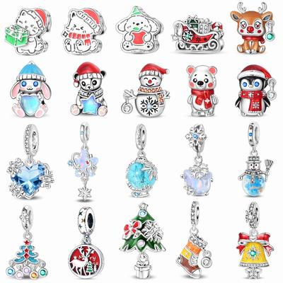 New Copper Christmas Series Bead Women'S Holiday Jewelry Gift Suitable For Diy Original Pendant