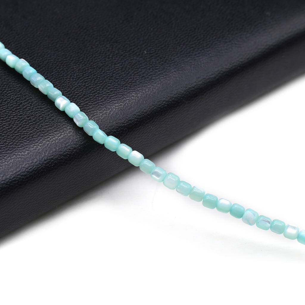 1Strand Natural Freshwater Shell Beads 3.5×3.5mm,Square Coloured Shell Loose Spacer Beads for Jewelry Making DIY Bracelet Accessories Beading 38cm