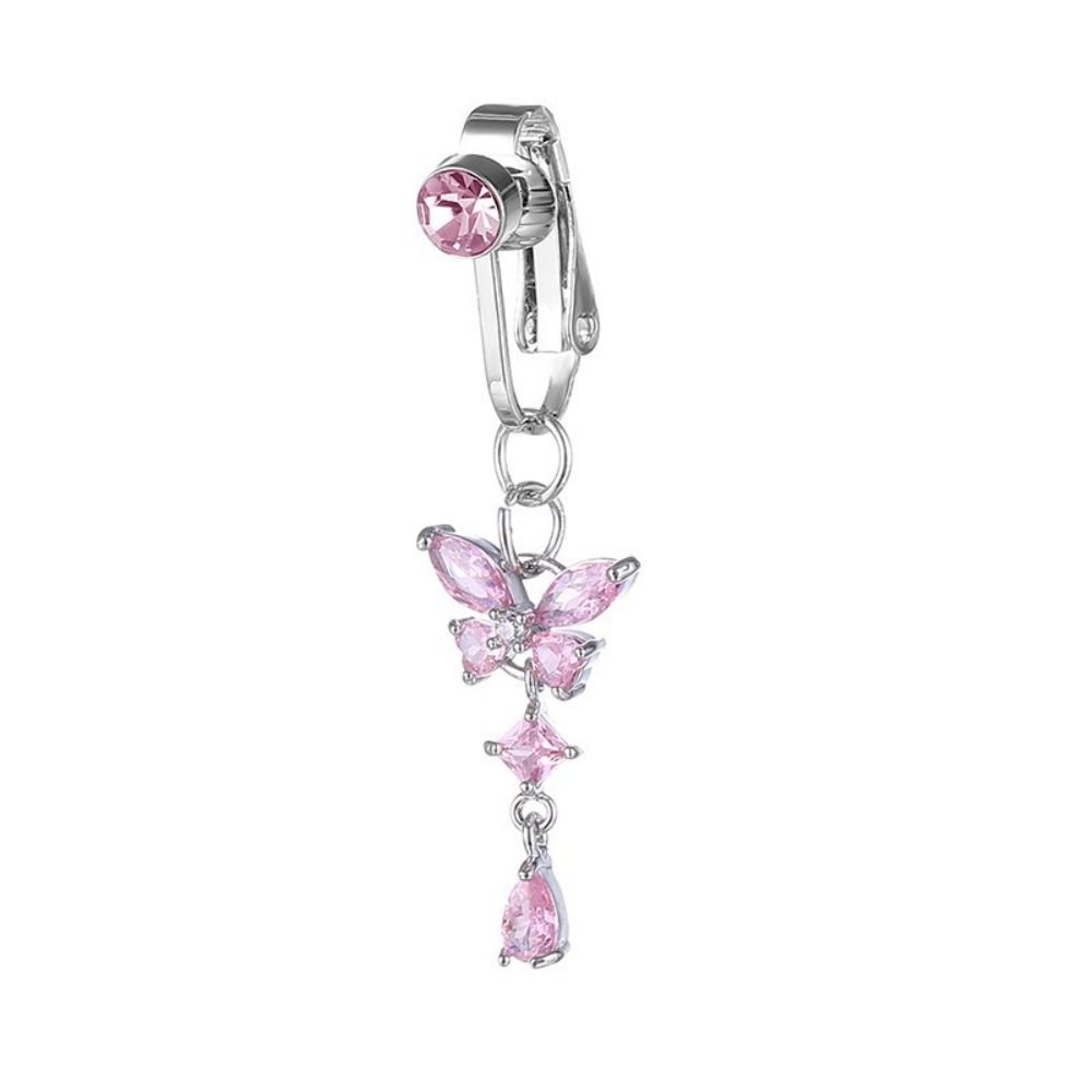 Zircon Clip On Belly Button Non Piercing Belly Button Rings Navel Rings Fashion Accessory