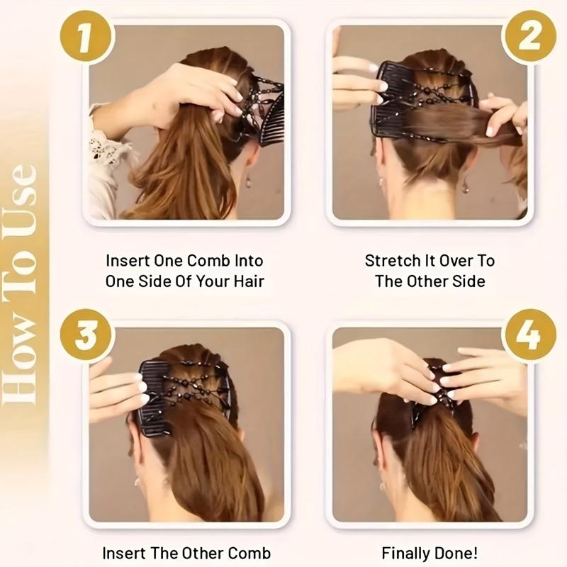 1PC Double-row Comb for Quick Fixing of Loose Hair Bundles, Ideal for Creating Relaxed Hair Bundles In Seconds