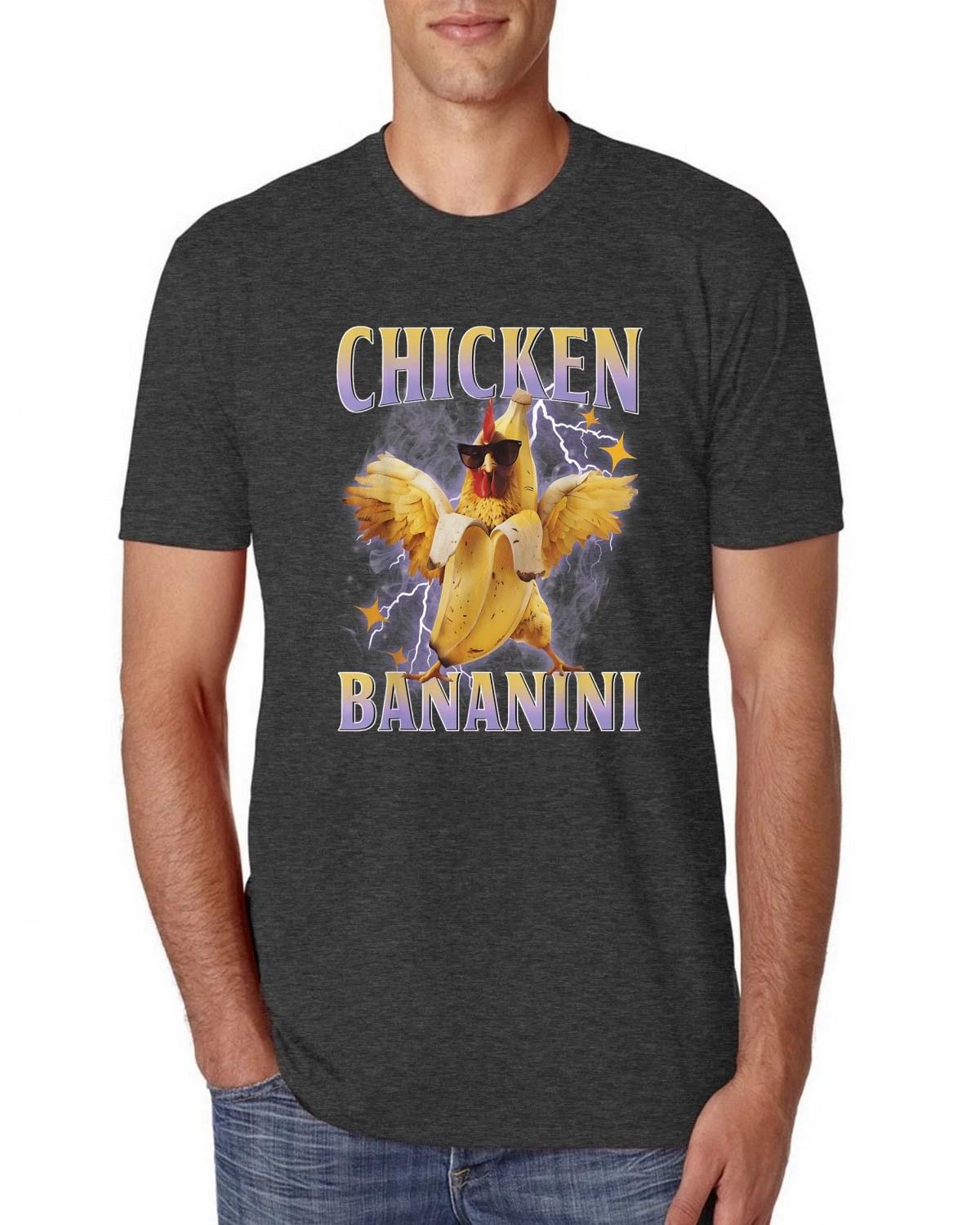 Chicken Bananini Funny Chicken Banana Brainrot Meme Mens Premium T- Shirt 3XL