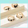 Liebesherz Ring Set Mit Schmetterling Tropföl Design Für Frauen Modeschmuck