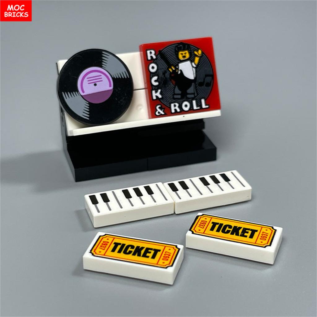 MOC Bricks Courier Delivers Presents Printed Gift Box Packages Newspaper Disc Mailbox Scooter Building Blocks Children's Toys