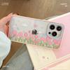 New Full screen Tulips Suitable for Apple 16 Mobile Phone Case Iphone15 Protective Case 14pro Acrylic 13 Women