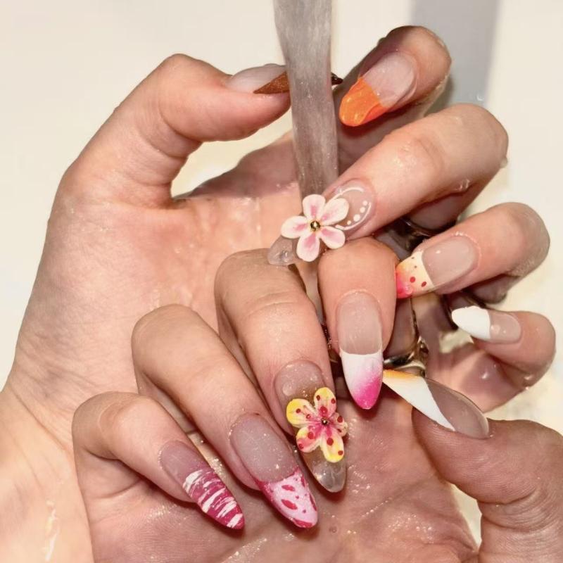 2Pcs Relief Flowers Nail Carving Mold 3D Clear Silicone Mold Flowers Petals Making For Nail Art Accessories Tools