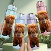 1PC Highland Cow Yak Animal Print 750ml Color Plastic Sports Water Bottle Leakproof Flip Straw Lid Suitable for Sports Office Home Use