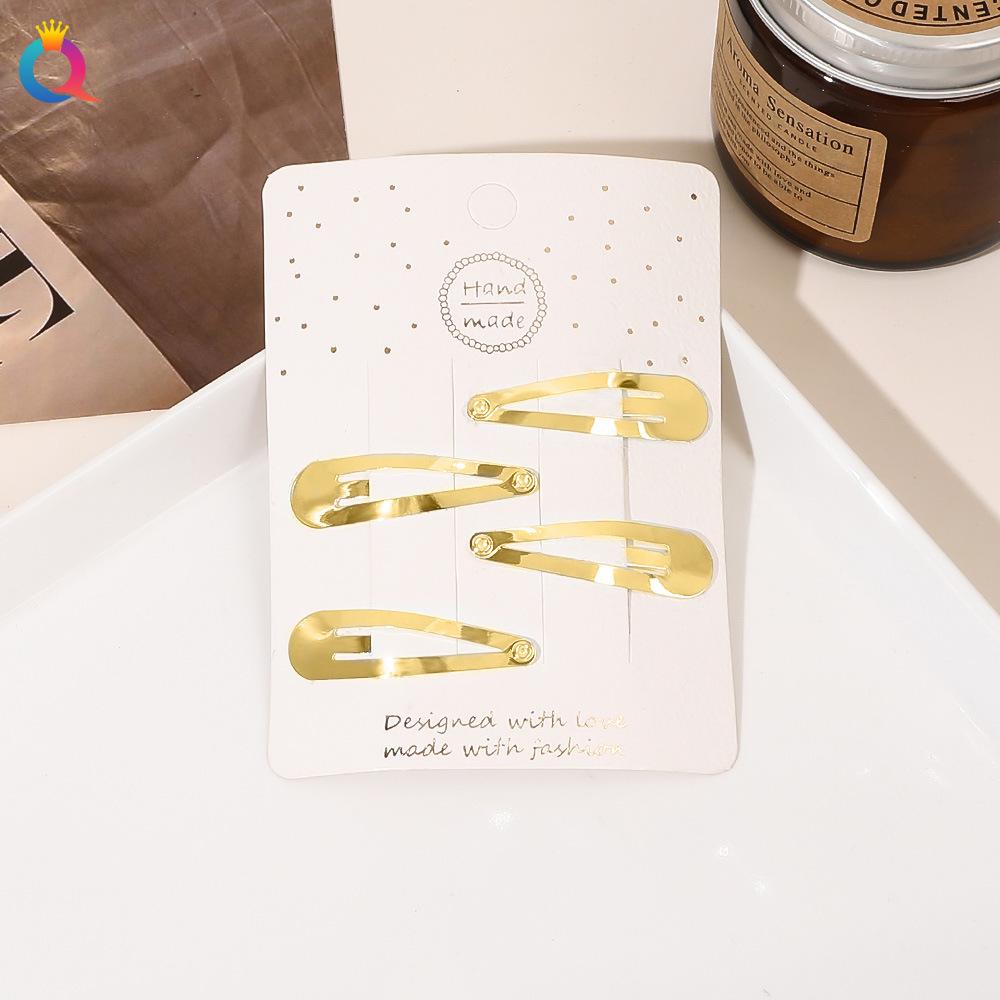 3/4pcs  Frosted Simple Hair Clips for Girls Star Oval Triangle Square Hair Clips Kids Snap Hair Clips Pentagram BB Clip