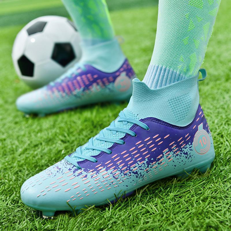 Pro Society Football Boot Men Field Training TF/FG Soccer Shoes Jigh-top Turf Non-slip Childrens Football Shoes for Kids