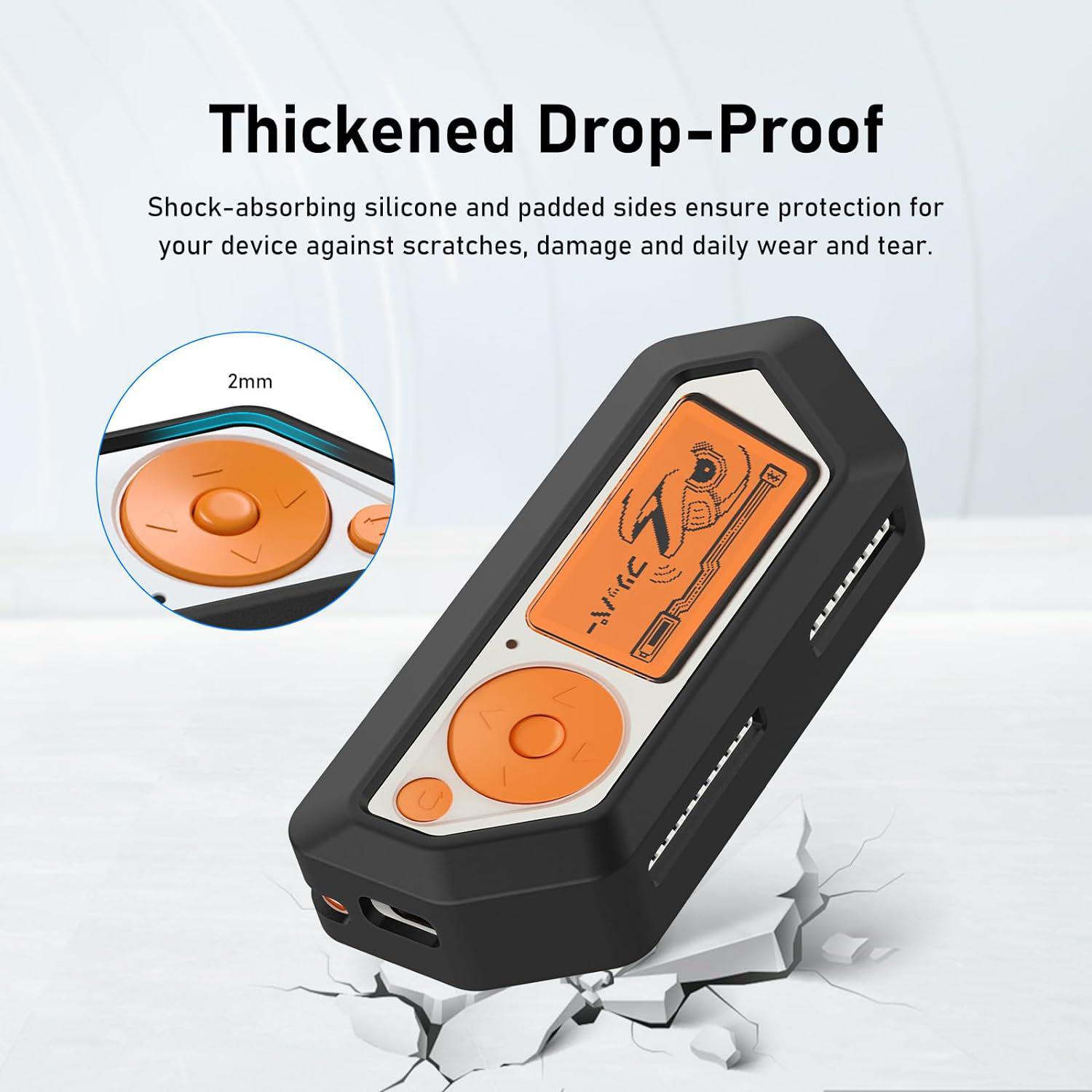 

Силиконовый защитный чехол с полным покрытием для Flipper Zero - Дизайн «Маленький дельфин» чёрный