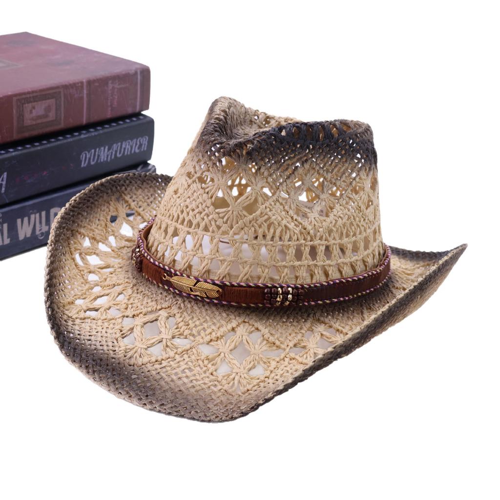 European and American New Western Denim Straw Hat Maran Hand-woven Western Denim Hat