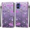 Luxusní lakované kožené pouzdro Wallet Book Style Ochranný kryt pro Motorola Moto G85 5G/G75/G55 5G/G35/G34 5G/G24/G04/G15/G05/G84 5G/G54 5G/G24 Power
