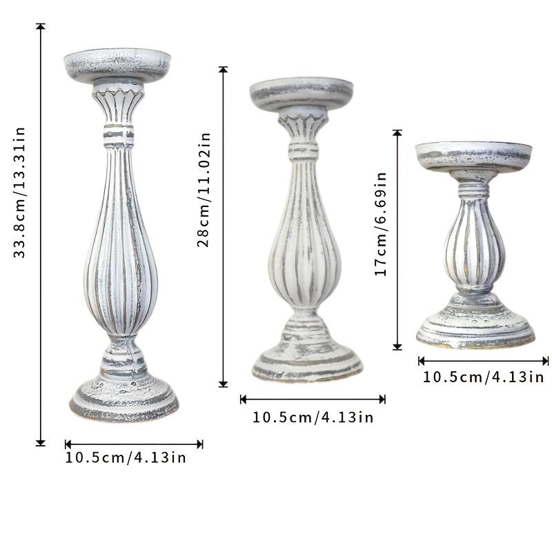 1pc Rustic Wooden Candle Holder Vintage Wooden Candle Holder Crafts Decorative Ornaments (Without Candles) 4.13inch(10.49cm)