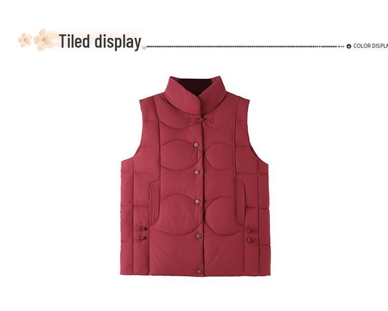 Cozy Mid-Length Padded Waistcoat for Plus Size Moms