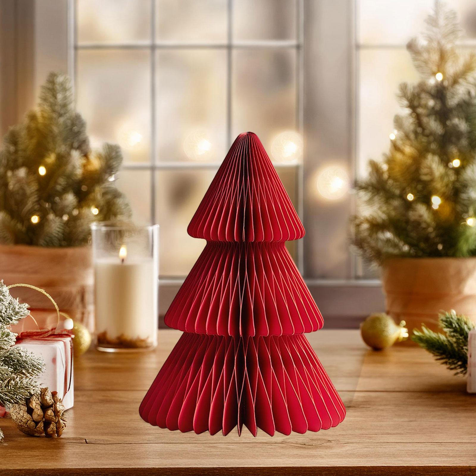 

3D Рождественское украшение в виде елки из бумаги, сотовая форма, бумажная скульптура, Red 15 cm