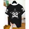 3D men's new casual T-shirt, eye-catching '32' number pattern, round neck and short sleeves, sports style