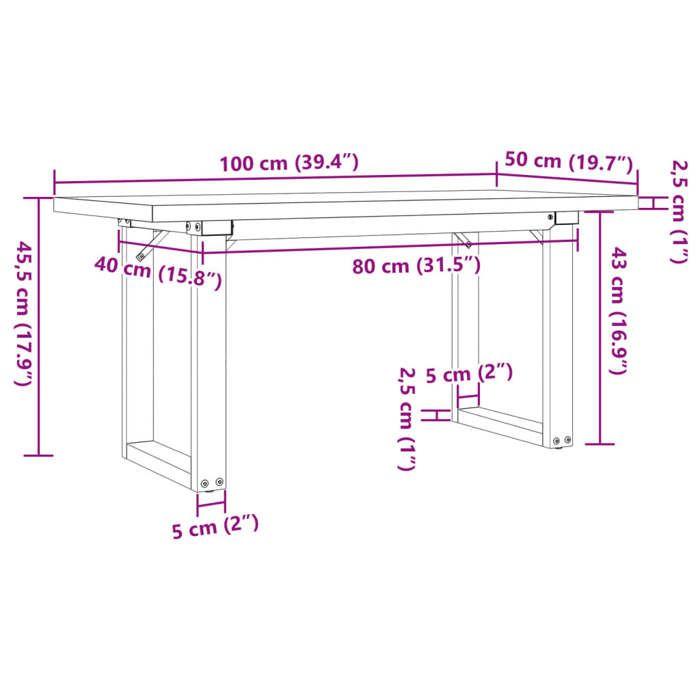 VidaXL Coffee Table O-Frame, Side Table, Sofa End Table, Living Room Furniture, 100x50x45.5 Cm Pine Wood 3282732
