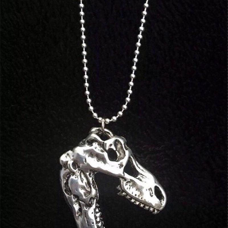 1 Piece Tyrannosaurus Rex Cyberpunk Goth Animal Teeth Skeleton Cranium Gothic Jewelry Dinosaur Skull Pendant Long Necklace