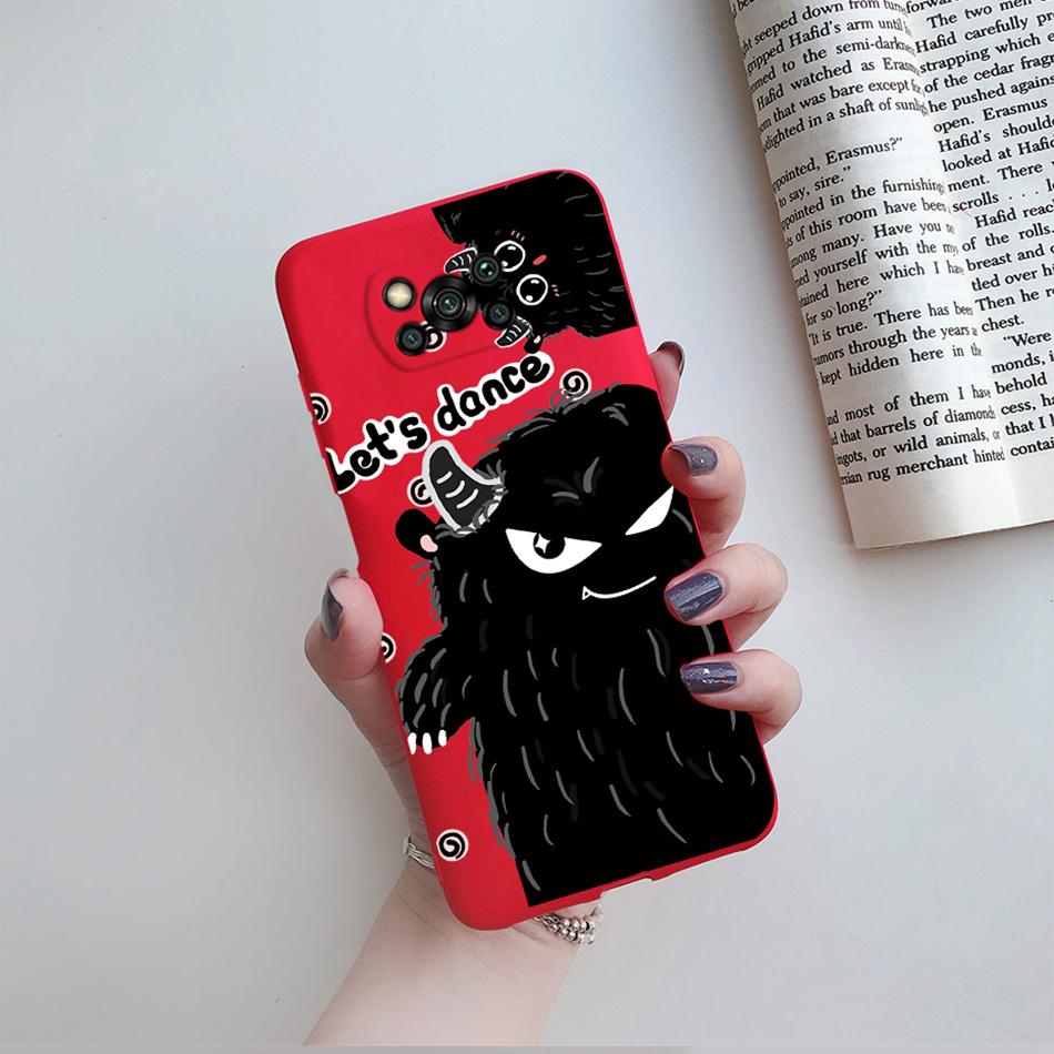 Cute Cartoon Cat Case For Poco X3 Pro Pocox3 X 3 NFC Back Cover Soft Silicone Matte Protective Funda For Xiaomi Poco X3 Pro Bag