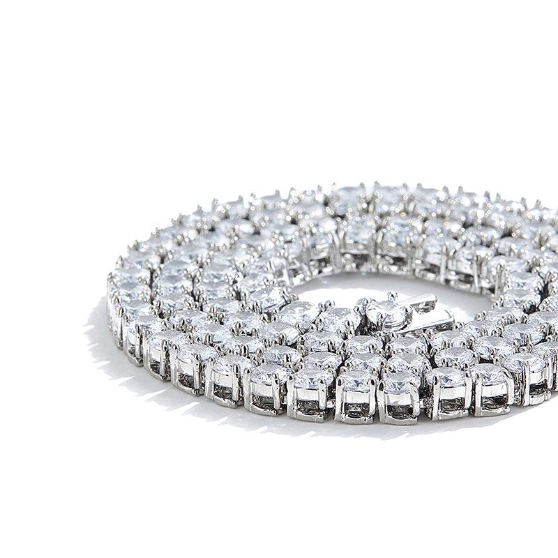 European & American Hip Hop Zircon Cuban Tennis Necklace - High-End Versatile Jewelry