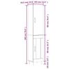 VidaXL Buffet haut Gris béton 34,5x34x180 cm Bois d'ingénierie 3199037
