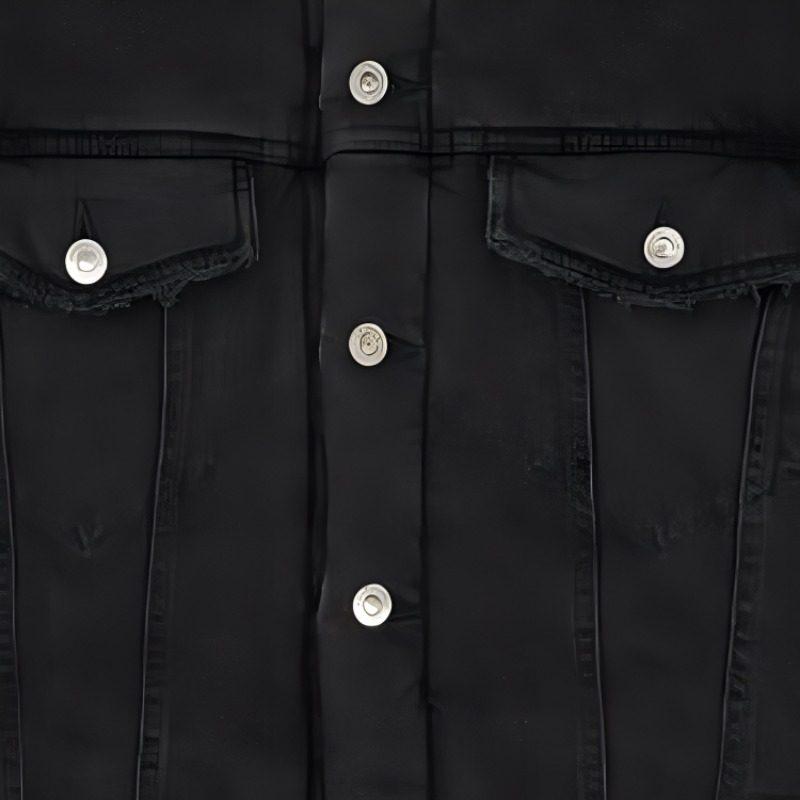Balenciaga Denim Jacket Loose Fit Men's Black 681689TIWA21440