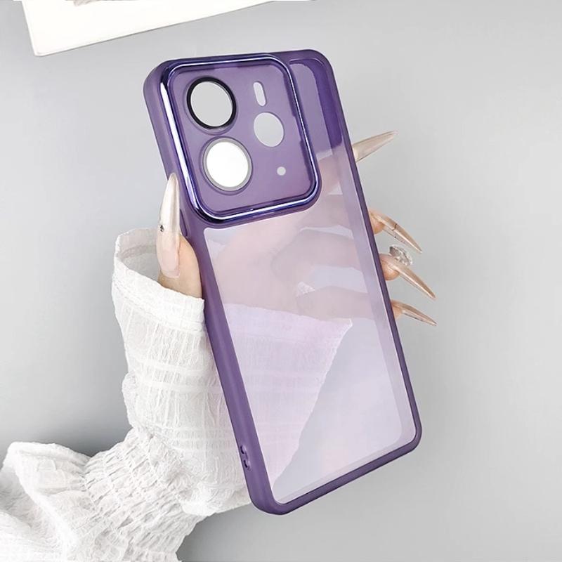 

Для Realme 14 5G мягкие прозрачные силиконовые чехлы TPU для Realme14 14pro Plus 14X C75 X прозрачная защитная пленка для объектива камеры for realme 14 5G фиолетовый