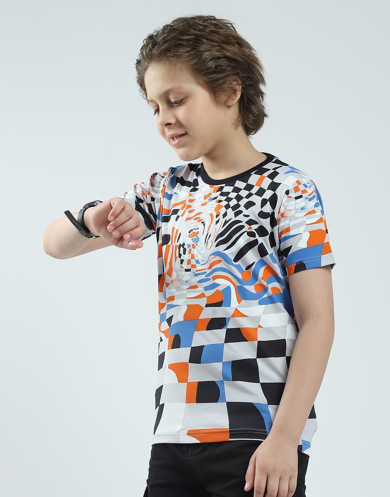 MONTE CARLO Boy's Regular Fit Printed Half Sleeve T-Shirt