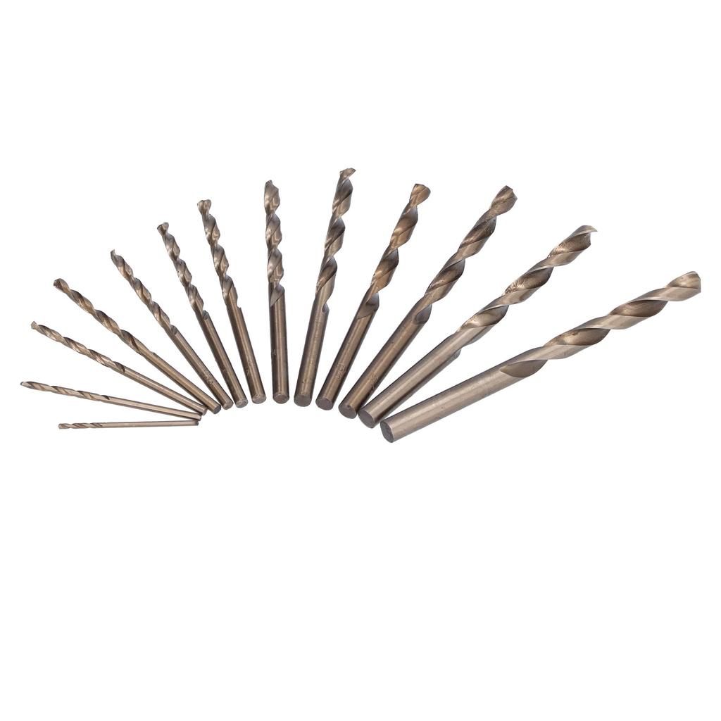 13Pcs Twist Drill Bits Heat Resistant Cobalt HSS Straight Shank 1.5mm?6.5mm with Storage Box