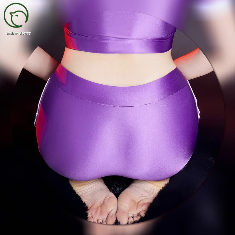Silky Glossy Hip-Lifting Yoga Shorts: Campus Style Body Shaping Lingerie