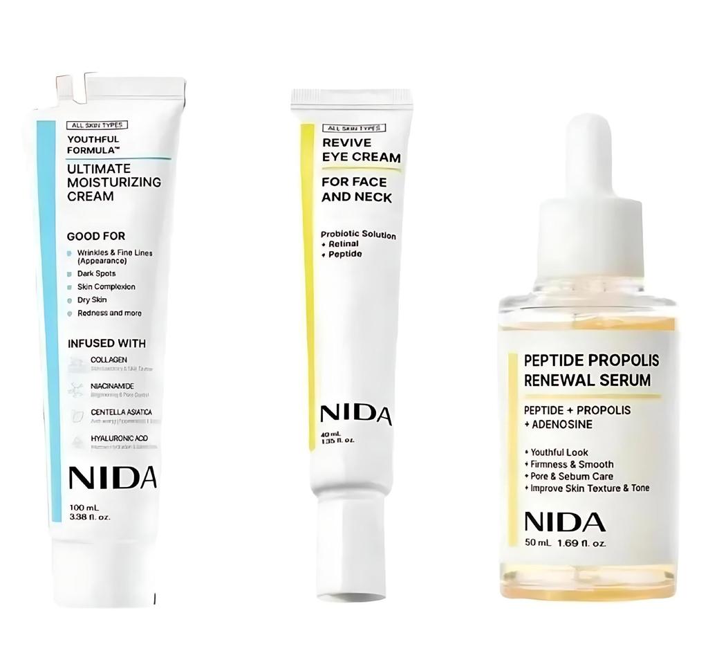 NIDA Revive Eye Cream & Peptide Essence Moisturizer Set