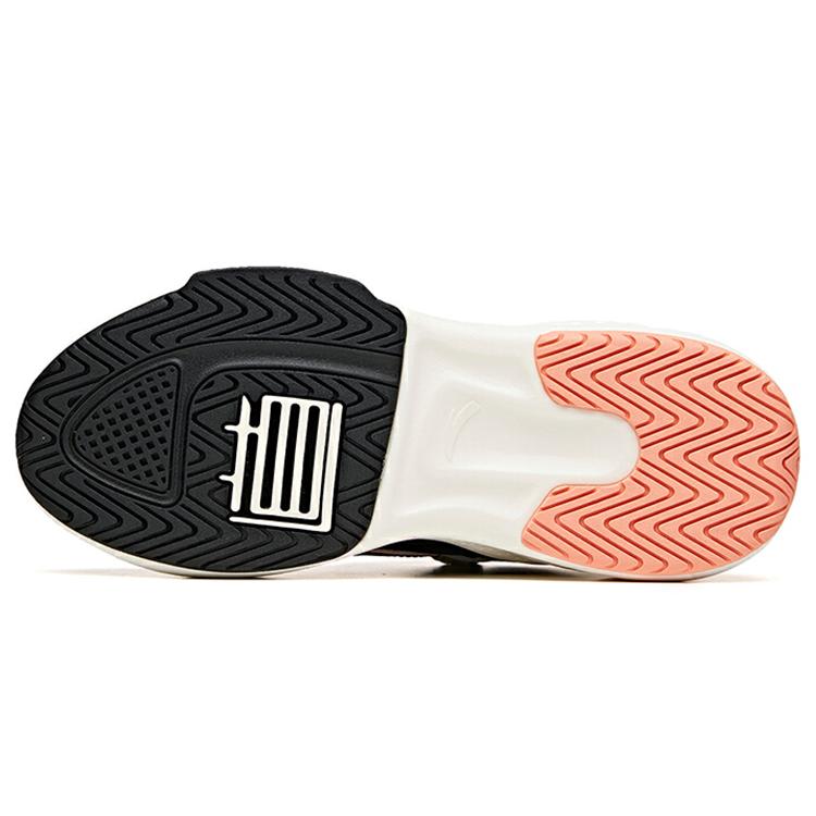Anta Bastard Fleece lined Mid top Skateboard Shoes Women's Black White Pink 122048903-4