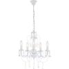 Lustre GLOBO LIGHTING - Cristaux Acryliques - Ø 44 Cm - H 150 Cm - Métal Blanc - Style Contemporain Et Design