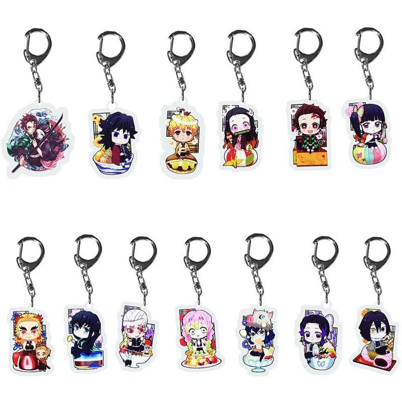 Demon Slayer Kimetsu No Yaiba Infinity Castle Acrylic Key Ring Kamado Nezuko Tokitou Muichirou Action Model Figure Toys Premium Quality