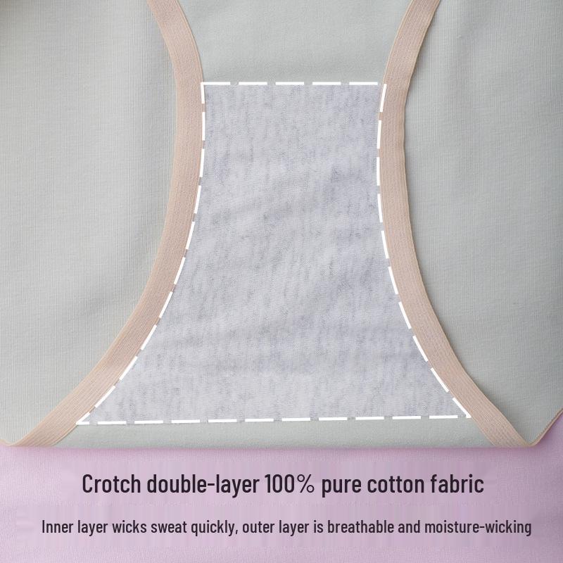 Seamless V-Shape Low-Waist Cotton Maternity Underwear with Abdomen Support