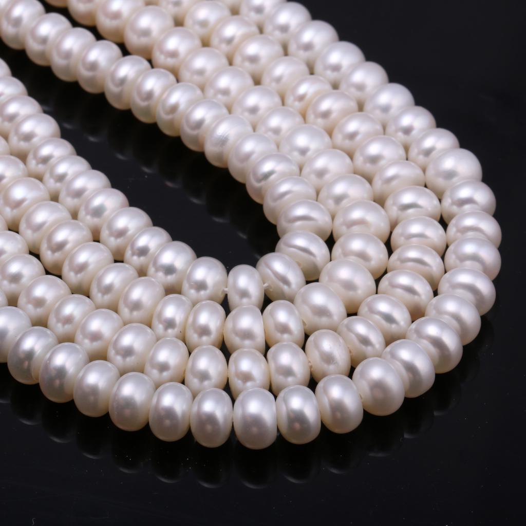 1String, Natural Freshwater Pearls, 6-7Mm Rondelle Pearl Beads for Jewelry Making DIY Necklace Supplies, Birthday Party Gifts for Women, 36cm