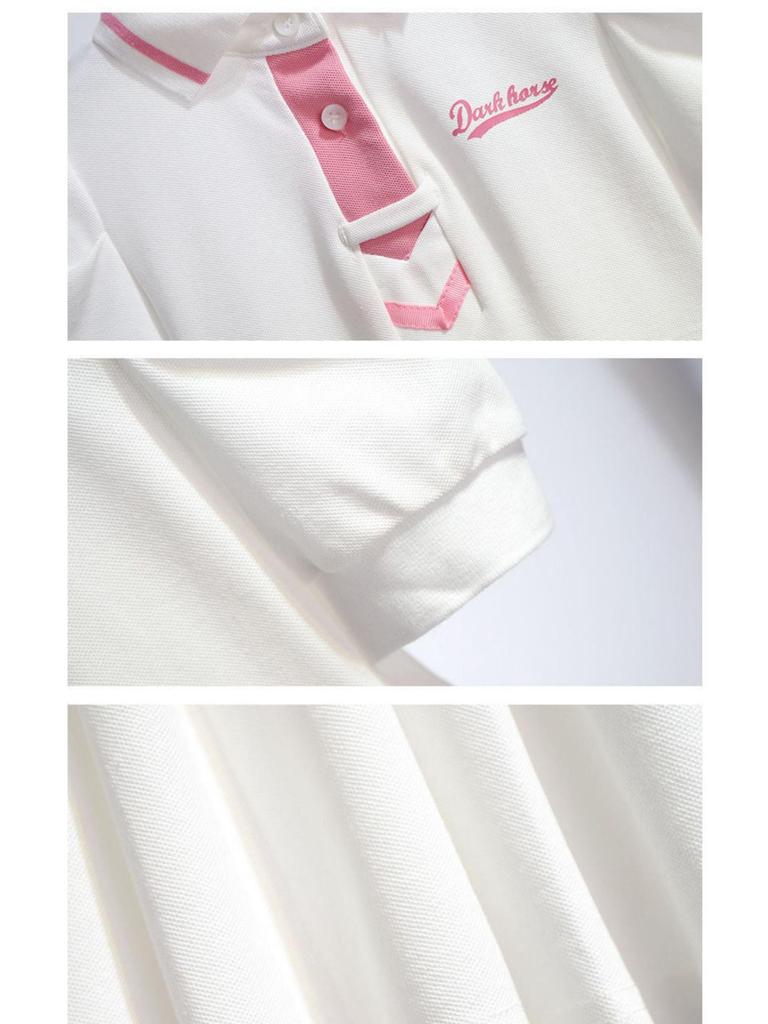 Girls' Polo Collar Pleated Dress - Sweet Fragrance Style for Children