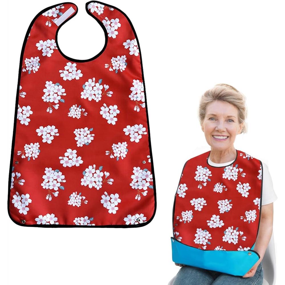 Hiliboom Водонепроницаемый фартук для взрослых Красная цветочная модель Высокая прочность