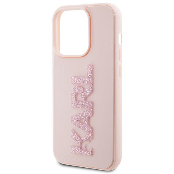 Karl Lagerfeld KLHCP15X3DMBKCP iPhone 15 Pro Max 6.7" Pink Hardcase 3D Rubber Glitter Logo