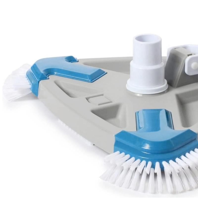 Upgraded eighted Triangular Pool Vacuum Head with Brush Handle for Pools Triangular Head