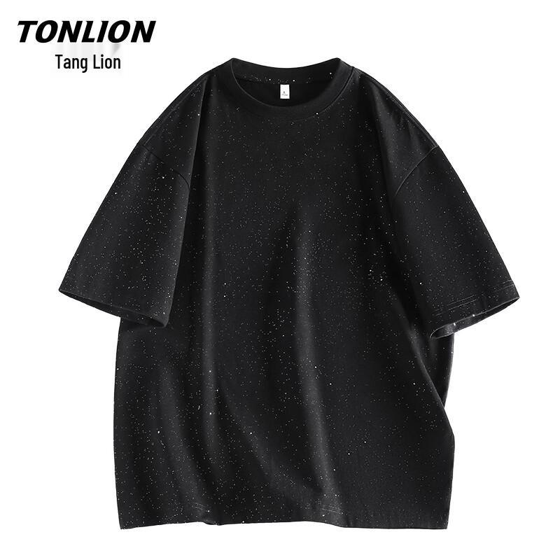 TonLion Men s Starry Sky Heavyweight Cotton Short Sleeve T-Shirt 3XL