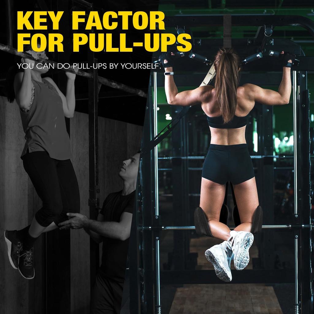 Pull up pull belt power belt  horizontal bar assist belt  elastic belt  fitness knee rest strength trainer  black 300 lbs