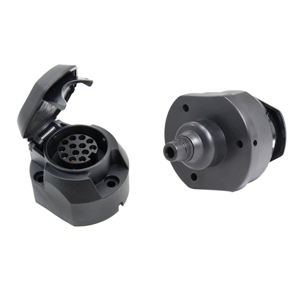 Sharplace 13 Pin Trailer Female Socket Dust Cap Connector Tow Socket
