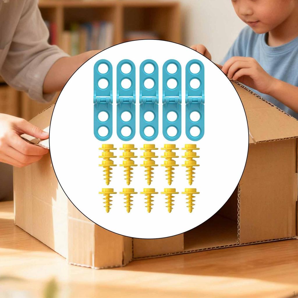 5Pcs Cardboard Construction Tool Hinges Educational Toys Developmental Motor Skills with 20 Screws