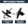 Universal Pickup Truck Camper Cap Locking T-Handles Black with 2 Keys Pack of 1 | 3 Months